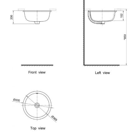 Bản vẽ kỹ thuật Chậu rửa mặt âm bàn Axent L314-4101-M1