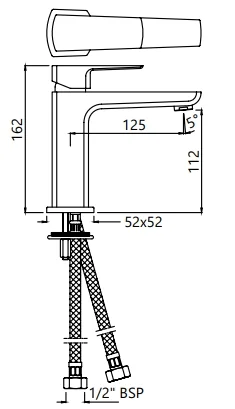Bản vẽ kỹ thuật vòi chậu rửa mặt Jaquuar KUP-ACR-35011BPMV