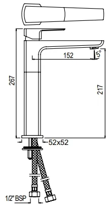 Bản vẽ kỹ thuật vòi chậu rửa mặt Jaquuar KUP-CHR-35005BPMV