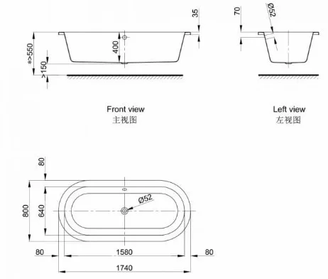 Bản vẽ kỹ thuật Bồn tắm xây cao cấp Axent T014-T701-M1