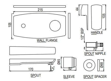 Bản vẽ kỹ thuật vòi chậu rửa mặt Jaquuar KUP-ACR-35233NKPMV