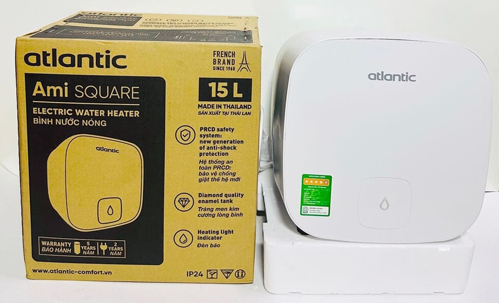 Bình Nóng Lạnh Vuông 15L Atlantic Ami Squa 15