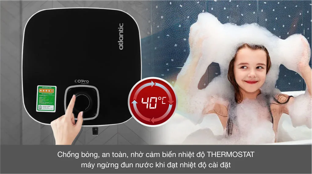 Bình Nóng Lạnh Vuông 15L Atlantic Nato Wifi 15