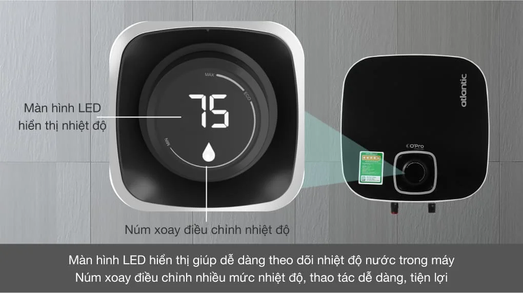 Bình Nóng Lạnh Vuông 15L Atlantic Nato Wifi 15