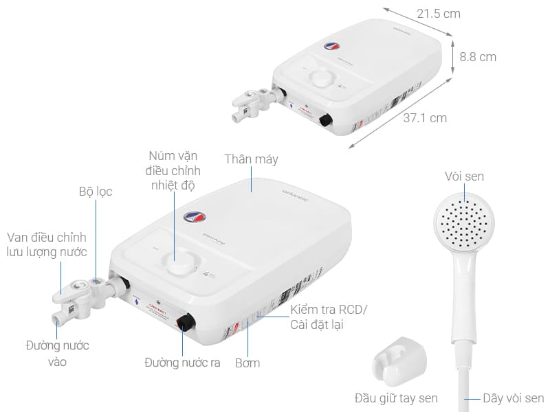 Máy tắm nóng trực tiếp Atlantic Tempo Lite 4000 PU