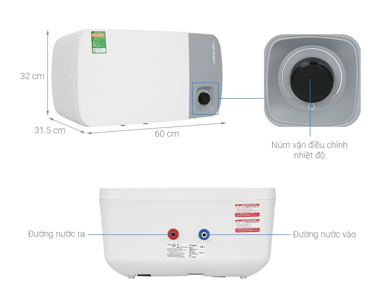 Bình nóng lạnh Atlantic SWH 20H M-4 NEO LITE (Bình ngang) 