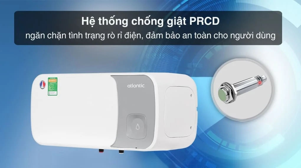 Bình nóng lạnh Atlantic SWH 30H M-14 ESA SLIM (Bình ngang)