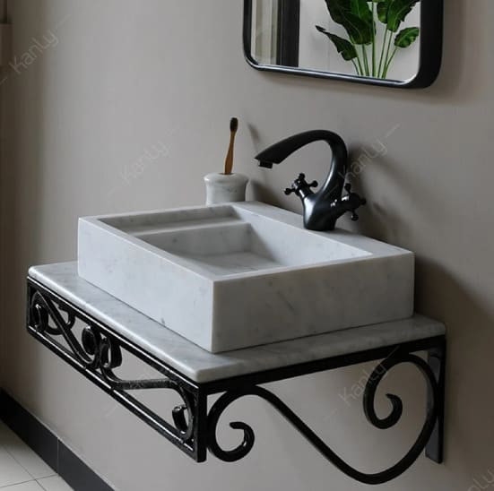 Chậu Rửa Mặt Đặt Bàn Đá Tự Nhiên Kanly MAR23V 