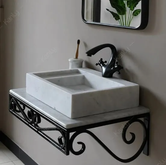 Chậu Rửa Mặt Đặt Bàn Đá Tự Nhiên Kanly MAR23V 