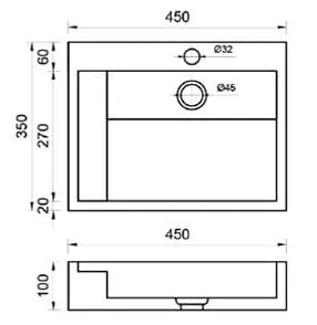 Bản vẽ kỹ thuật Chậu Rửa Mặt Đặt Bàn Đá Tự Nhiên Kanly MAR24V 
