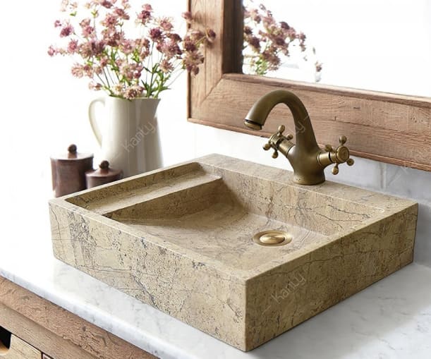 Chậu Rửa Mặt Đặt Bàn Đá Tự Nhiên Kanly MAR24V 
