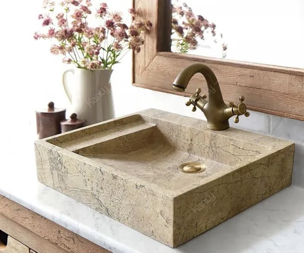 Chậu Rửa Mặt Đặt Bàn Đá Tự Nhiên Kanly MAR24V 