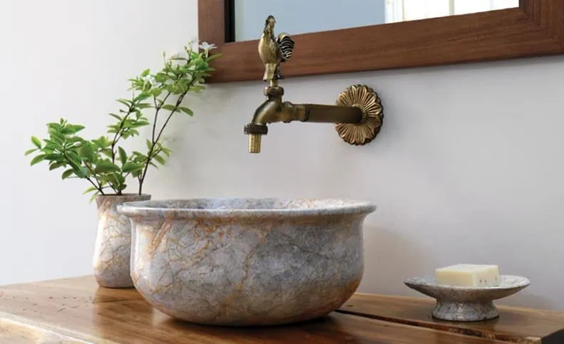 Chậu Rửa Mặt Đặt Bàn Đá Tự Nhiên Kanly MAR61V