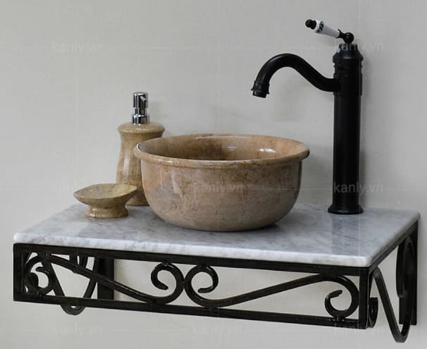 Chậu Rửa Mặt Đặt Bàn Đá Tự Nhiên Kanly MAR64V 