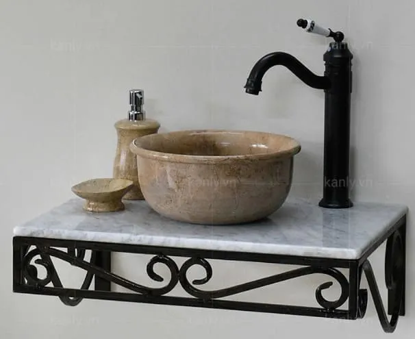 Chậu Rửa Mặt Đặt Bàn Đá Tự Nhiên Kanly MAR64V 