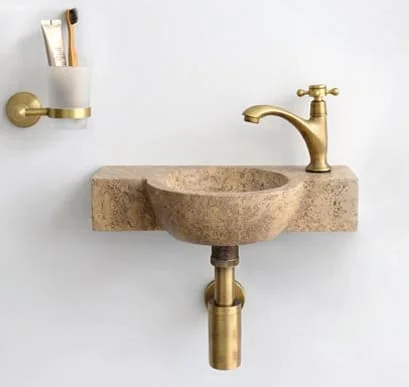 Chậu Rửa Mặt Treo Tường Đá Tự Nhiên Kanly MAR6M4V 