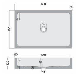 Bản vẽ kỹ thuật Chậu Rửa Mặt Đặt Bàn Đá Tự Nhiên Kanly MAR93V 