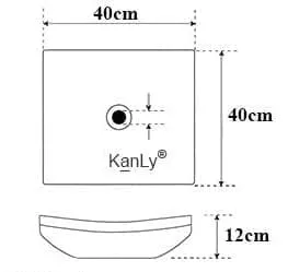 Bản vẽ kỹ thuật Chậu Rửa Mặt Đặt Bàn Đá Tự Nhiên Kanly MAR34V 