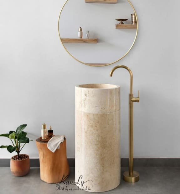 Chậu Rửa Mặt Đặt Sàn Đá Tự Nhiên Kanly MAR71Fi