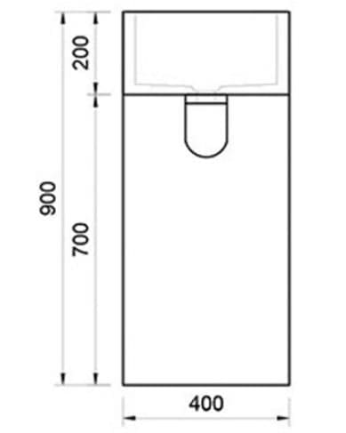 Bản vẽ kỹ thuật Chậu Rửa Mặt Đặt Sàn Đá Tự Nhiên Kanly MAR74CI 