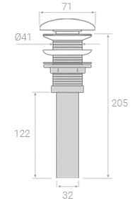 Bản vẽ kỹ thuật Đầu xả Lavabo bằng đá Kanly GCX01D