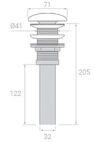 Bản vẽ kỹ thuật Đầu xả Lavabo bằng đá Kanly GCX01D