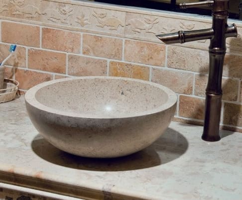 Chậu lavabo đặt bàn đá tự nhiên Kanly MAR11N 