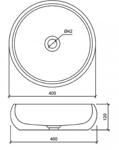Bản vẽ kỹ thuật Chậu lavabo đặt bàn đá tự nhiên Kanly MAR122V