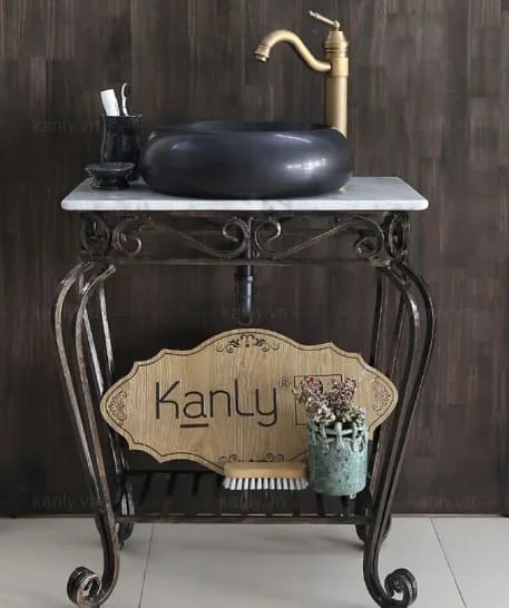 Chậu lavabo đặt bàn đá tự nhiên Kanly MAR122V