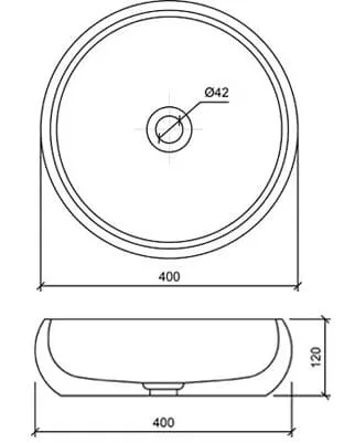 Bản vẽ kỹ thuật Chậu lavabo đặt bàn đá tự nhiên Kanly MAR123N 