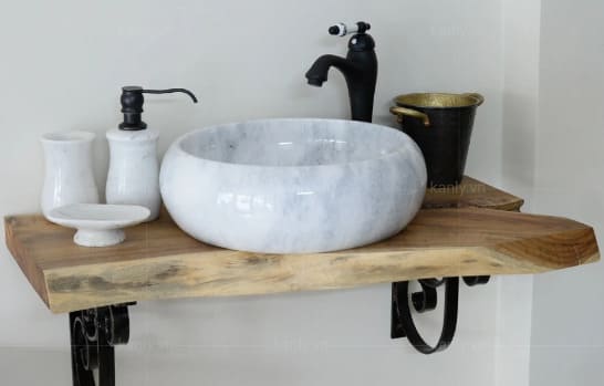 Chậu lavabo đặt bàn đá tự nhiên Kanly MAR123N 