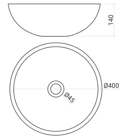Bản vẽ kỹ thuật Chậu lavabo đặt bàn đá tự nhiên Kanly MAR13N 