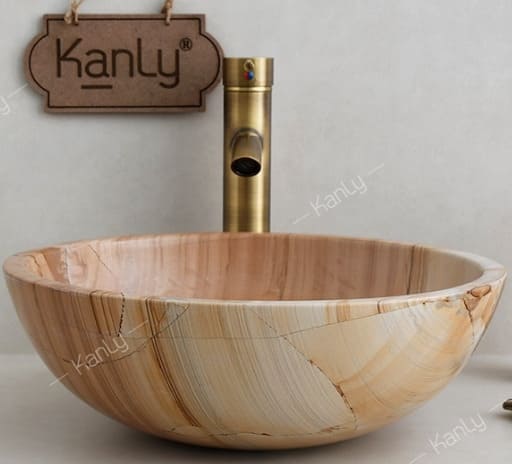 Chậu lavabo đặt bàn đá tự nhiên Kanly MAR13N 