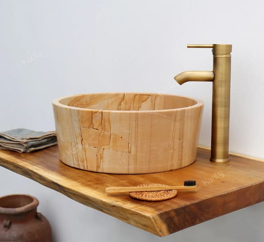 Chậu lavabo đặt bàn đá tự nhiên Kanly MAR723N 