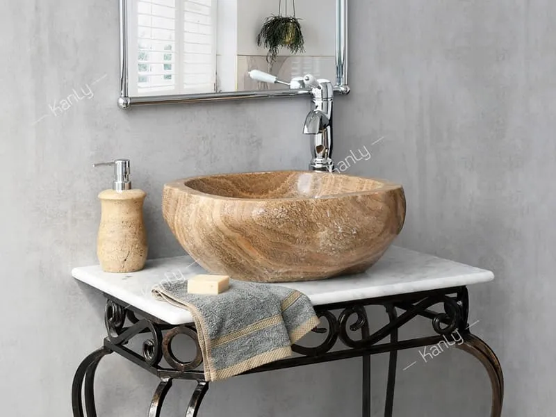 Chậu lavabo đặt bàn đá tự nhiên Kanly ONY59I