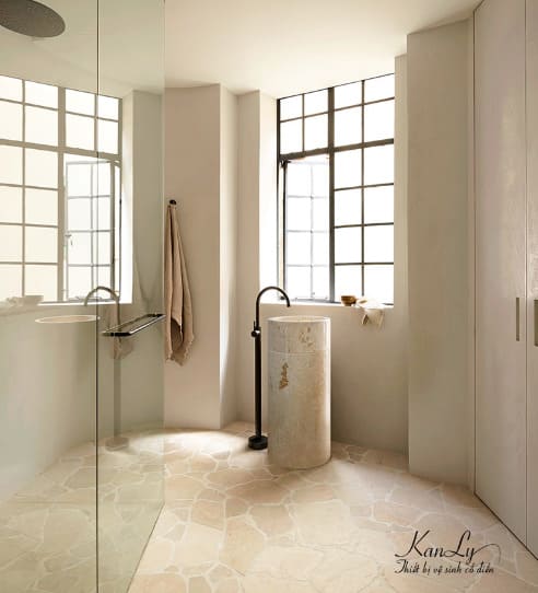 Chậu Rửa Mặt Đặt Sàn Đá Tự Nhiên Kanly MAR71Fi