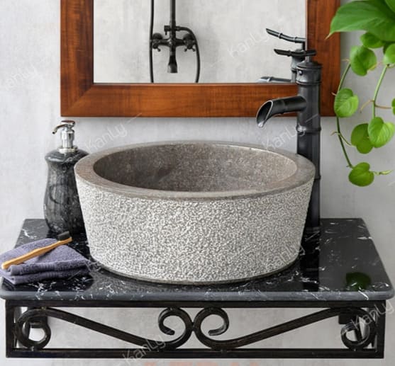 Chậu lavabo đặt bàn đá Marble tự nhiên Kanly MAR7E4I 