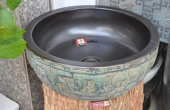 Chậu lavabo đặt bàn sứ mỹ thuật Kanly SU014