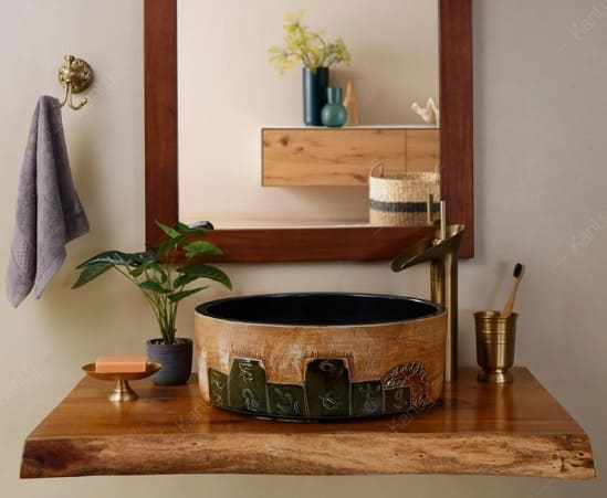 Chậu lavabo đặt bàn sứ mỹ thuật Kanly SU116 