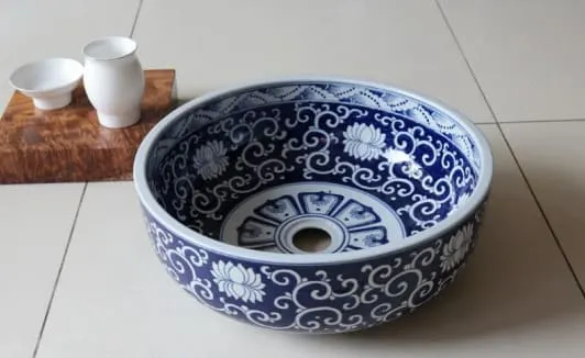 Chậu lavabo đặt bàn sứ mỹ thuật Kanly SU120