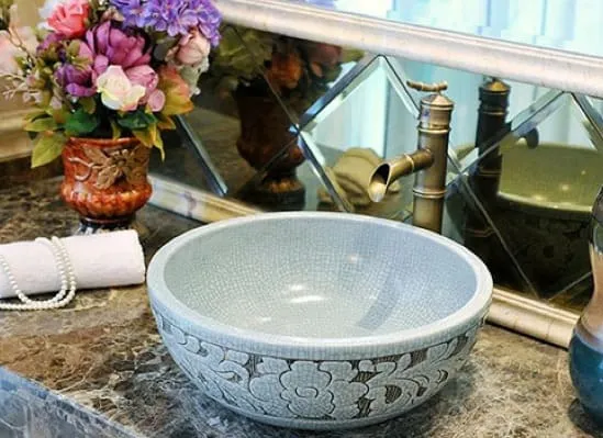 Chậu lavabo đặt bàn sứ mỹ thuật Kanly SU126