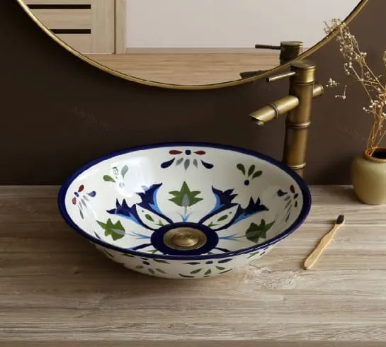 Chậu lavabo đặt bàn sứ mỹ thuật Kanly SU401