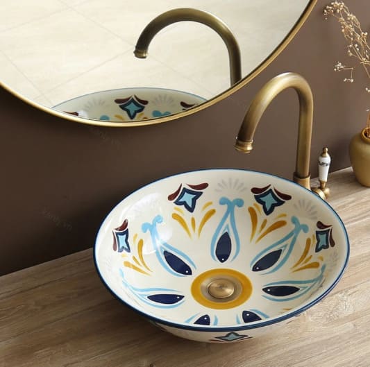 Chậu lavabo đặt bàn sứ mỹ thuật Kanly SU403 