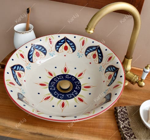 Chậu lavabo đặt bàn sứ mỹ thuật Kanly SU405