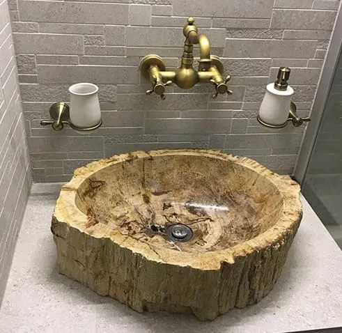 Chậu lavabo đặt bàn gỗ hóa thạch Kanly WDM04i