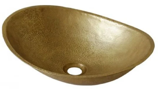 Chậu lavabo đặt bàn đồng thau hình lá trôi Kanly RSC047V