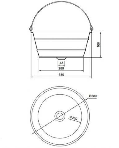 Bản vẽ kỹ thuật chậu lavabo đặt bàn đồng có quai xách Kanly RSC411V 