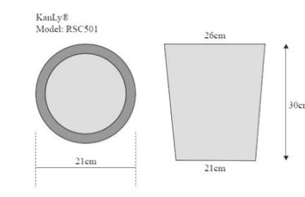 Bản vẽ kỹ thuật Thùng Đựng Rác Bằng Đồng Kanly RSC501V