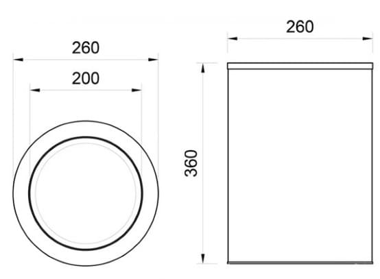 Bản vẽ kỹ thuật Thùng Đựng Rác Bằng Đồng Nắp Lật Kanly RSC504 