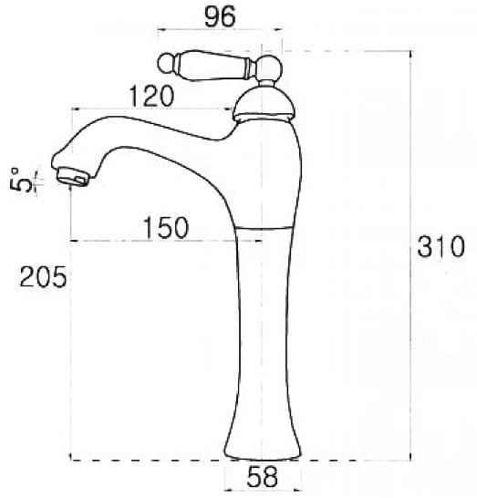 Vòi lavabo nóng lạnh bằng đồng cổ điển Kanly GCA04